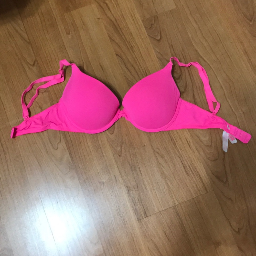 PINK hot pink push-up bra.